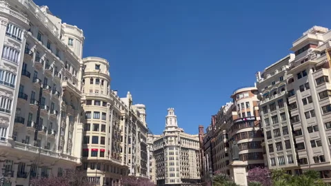 Valencia, Spain - La Plaça de l'Ajuntament,  Sant Francesc Stock Footage 305867995