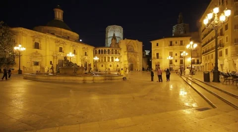 Valencia Virgin Square Stock-Footage 7905508
