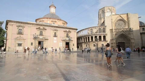 Valencia Virgin Square 库存影片 7907689