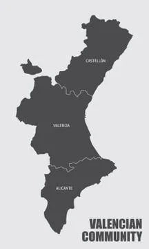 Valencian Community map Stock Illustration