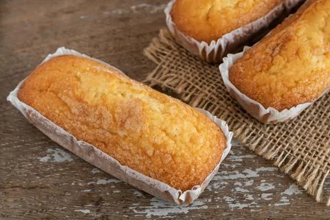 Valencian muffins on rustic background Stock Photos