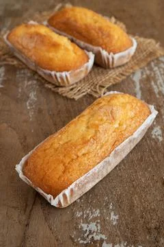 Valencian muffins on rustic background Stock Photos