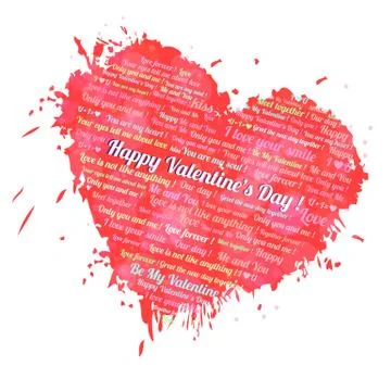 Valentin heart with text Stock Illustration