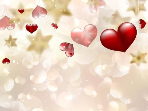 Valentin s Day Card with red Hearts. EPS 10 Stock Illustration