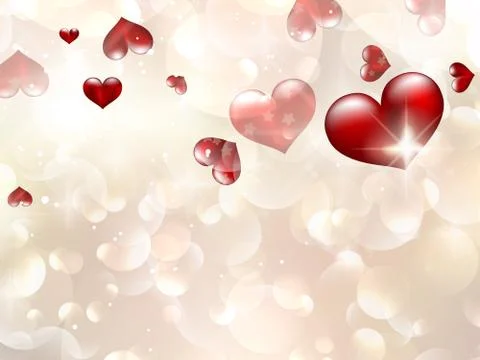 Valentin s Day Card with red Hearts. EPS 10 Stock Illustration