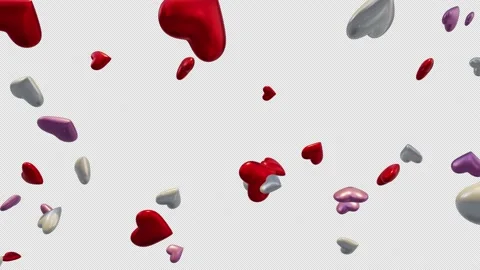 Valentine 3D Heart Falling Stock-Footage 230482965