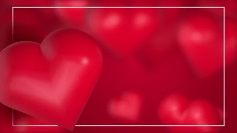 Valentine 3D red background with floating flying hearts balloon. 스톡 동영상 263325484