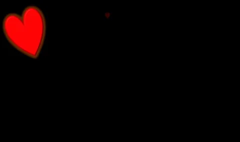 Valentine animation on black Stock Footage 124512332