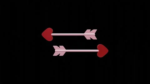 Valentine Arrows 3D Animation Stock Footage 224276397