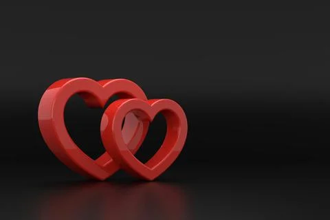 Valentine background design with heart shape. 3D rendering. Stock Illustration