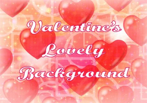 Valentine Background with Hearts Stock Illustration