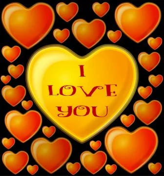 Valentine Background with Hearts Stock Illustration