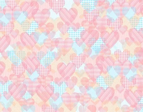 Valentine background with multicolored hearts Illustrazione stock