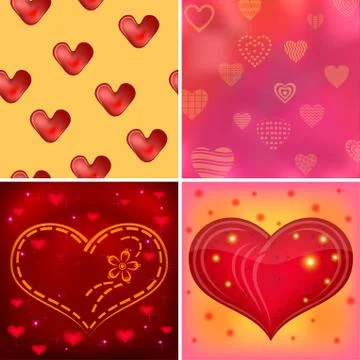 Valentine background, set Stock Illustration