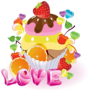 Valentine background with sweets Stock Illustration