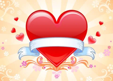 Valentine background wiht heart. Illustrazione stock