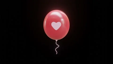 Valentine Balloon 3D Render Animation Video stock 224385815