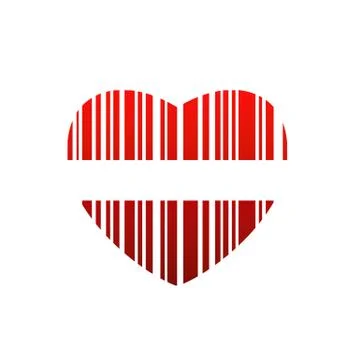  valentine bar code Illustrazione stock