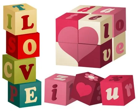 Valentine blocks Stockillustratie