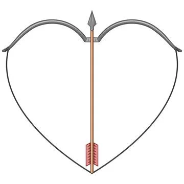 Valentine Bow and Arrow Vector Design イラスト素材