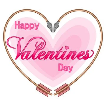 Valentine Bow and Arrow Vector Design 库存插图
