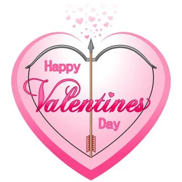 Valentine Bow and Arrow Vector Design Illustrazione stock