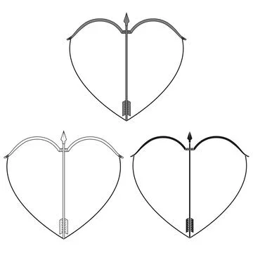 Valentine Bow and Arrow Vector Design Illustrazione stock