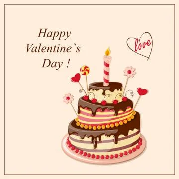 Valentine cake frame Stock Illustration