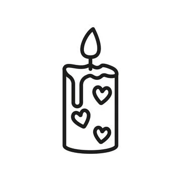 Valentine candle icon vector basic design simple and modern Stock Illustration