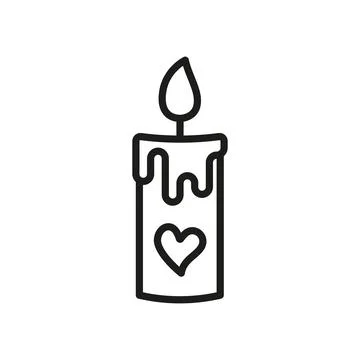 Valentine candle icon vector basic design simple and modern Stock Illustration