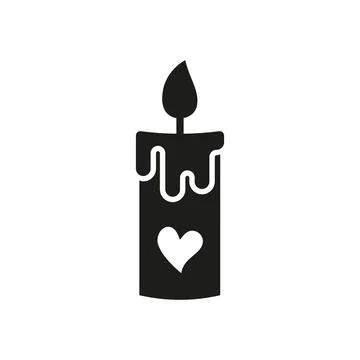 Valentine candle icon vector basic design simple and modern Stock Illustration