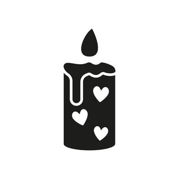 Valentine candle icon vector basic design simple and modern Stock Illustration