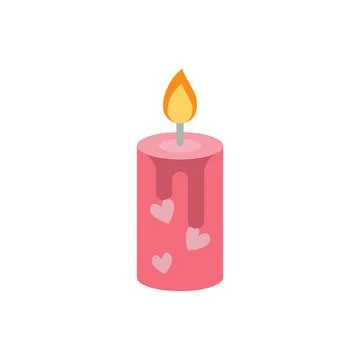 Valentine candle icon vector basic design simple and modern Stock Illustration
