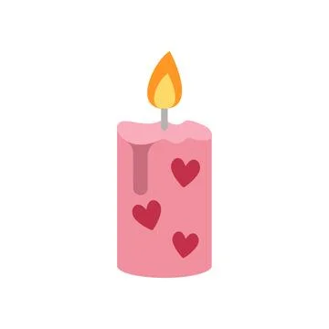 Valentine candle icon vector basic design simple and modern Stock Illustration