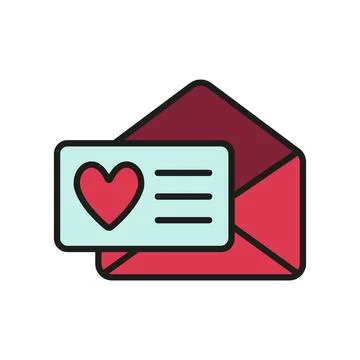 Valentine card icon vector basic design simple and modern Stock Illustration