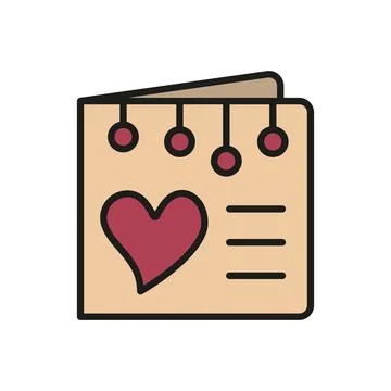 Valentine card icon vector basic design simple and modern 库存插图