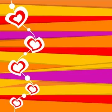 Valentine card on stripped background Stock-Illustration