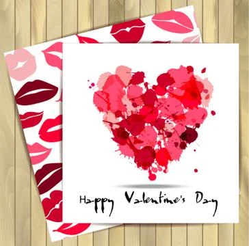 Valentine card.Seamless pattern of lips. Stock Illustration
