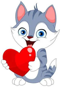 Valentine cat Stock Illustration