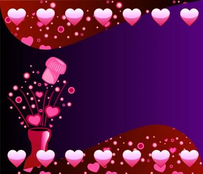Valentine Champagne Background  Stock Illustration