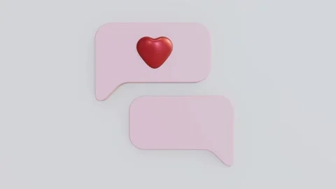 Valentine Chat 3D Render Animation Stock Footage 224570988