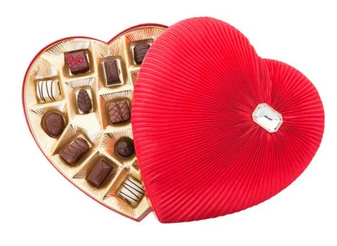 Valentine chocolates with clipping path Stock Photos