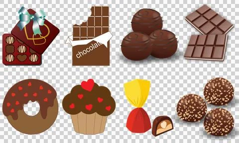 Valentine chocolates set 스톡 일러스트