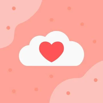 Valentine cloud heart Illustrazione stock