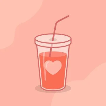 Valentine cold cup Stock Illustration