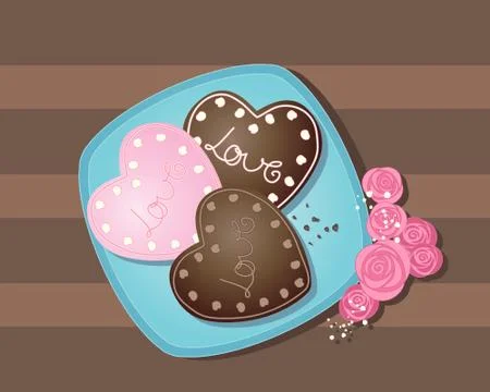 Valentine cookie Illustrazione stock