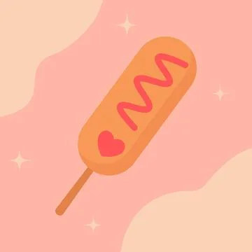 Valentine corn dog Stock Illustration