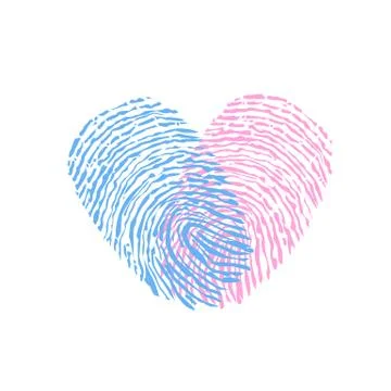 Valentine couple. Human finger print. Twin baby. Baby shower. Wedding invita Stock Illustration