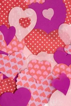 Valentine crochet decorations hearts Foto stock