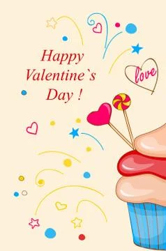 Valentine cupcake big Stock Illustration